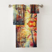 Abstracte waterverf in het najaar bad handdoek (Insitu)