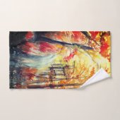Abstracte waterverf in het najaar bad handdoek (Handdoek)
