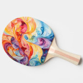 Abstracte Waterverf in zonsondergangkleuren Tafeltennisbatje (Zijkant)