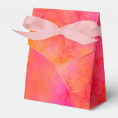 Abstracte Waterverf Ink Art Roze Sinaasappel Bedankdoosjes (Voorkant Zijde)