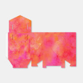 Abstracte Waterverf Ink Art Roze Sinaasappel Bedankdoosjes (Uitgevouwen)
