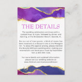 Abstracte Waterverf Ink Fuchsia Roze Paars Gold E Informatiekaartje (Voorkant)