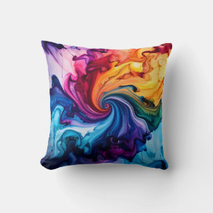 Abstracte Waterverf Ink Swirl Art Digitale Kunst Kussen
