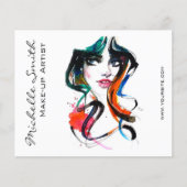 Abstracte Waterverf inkt kleurrijke vrouw make-up  Flyer (Voorkant)