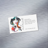 Abstracte Waterverf inkt kleurrijke vrouw make-up Magnetisch Visitekaartje (Voorbeeld)