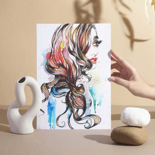 Abstracte Waterverf inkt kleurrijke vrouw make-up  Poster