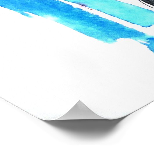 Abstracte Waterverf inkt kleurrijke vrouw make-up  Poster (Hoek)