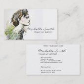 Abstracte Waterverf inkt kleurrijke vrouw make-up Visitekaartje (Voorkant / Achterkant)