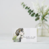 Abstracte Waterverf inkt kleurrijke vrouw make-up Visitekaartje (Staand voorkant)