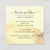 Abstracte Waterverf Inkt Shapes Interior Designer Vierkante Visitekaartje (Achterkant)