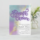 Abstracte waterverf Inktgoud Moderne Typografie Kaart (Staand voorkant)