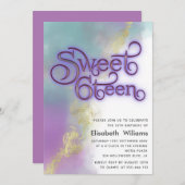 Abstracte waterverf Inktgoud Moderne Typografie Kaart (Voorkant / Achterkant)