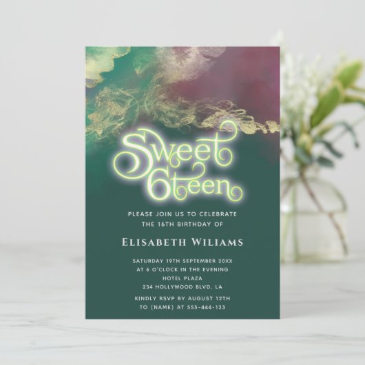 Abstracte waterverf Inktgoud Moderne Typografie Kaart (Staand voorkant)