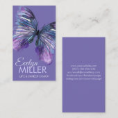 Abstracte waterverf-inktvlinder visitekaartje (Voorkant / Achterkant)