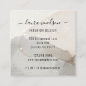 Abstracte Waterverf Interieur Designer Vierkante Visitekaartje (Achterkant)