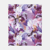 Abstracte Waterverf iris print Fleece Deken (Voorkant)