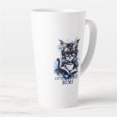 Abstracte Waterverf Katten Koffieboeken Latte Mok (Rechterhoek)