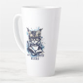 Abstracte Waterverf Katten Koffieboeken Latte Mok (Linkerhoek)