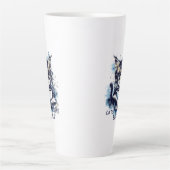 Abstracte Waterverf Katten Koffieboeken Latte Mok (Voorkant)