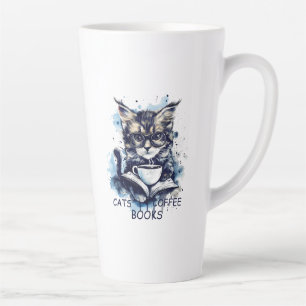 Abstracte Waterverf Katten Koffieboeken Latte Mok