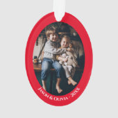 Abstracte Waterverf kerstboom Ovale foto Ornament (achterkant)