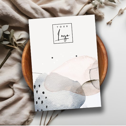 Abstracte Waterverf Ketting Oorbel Logo Display Visitekaartje