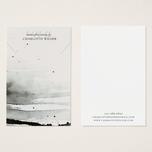 Abstracte Waterverf Ketting Sieraden Display Kaart (Voorkant /achterkant)