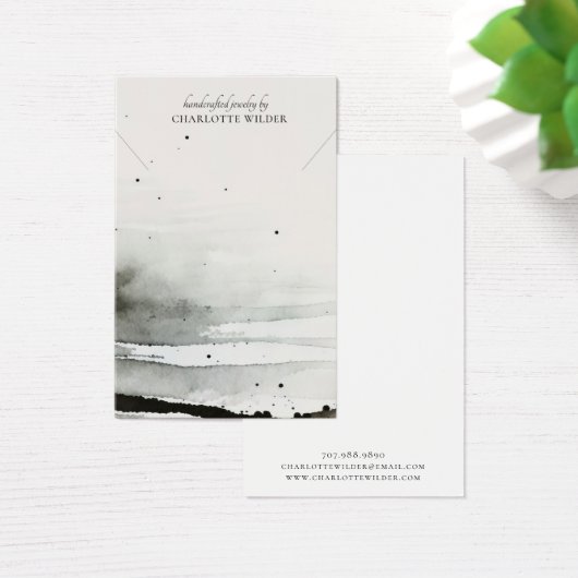 Abstracte Waterverf Ketting Sieraden Display Kaart (Bureau)