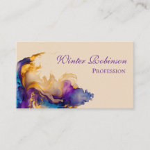 Abstracte waterverf kleurrijke en gouden inkt