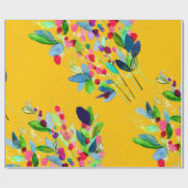 Abstracte waterverf, kleurrijke floranje cadeaupapier (Vlak)