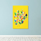 Abstracte waterverf, kleurrijke floranje canvas afdruk (Insitu (Houten vloer))