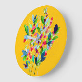 Abstracte waterverf, kleurrijke floranje grote klok (Hoek)