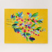 Abstracte waterverf, kleurrijke floranje legpuzzel (Horizontaal)