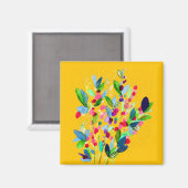 Abstracte waterverf, kleurrijke floranje magneet (Voorkant / Achterkant)