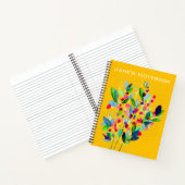 Abstracte waterverf, kleurrijke floranje notitieboek (Binnen)