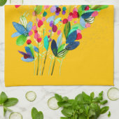 Abstracte waterverf, kleurrijke floranje theedoek (Gevouwen)