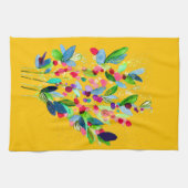 Abstracte waterverf, kleurrijke floranje theedoek (Horizontaal)