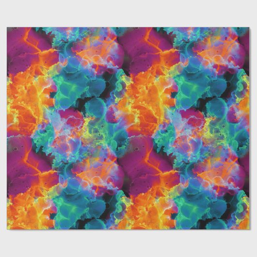 Abstracte Waterverf kleurrijke regenboog Cadeaupapier (Vlak)