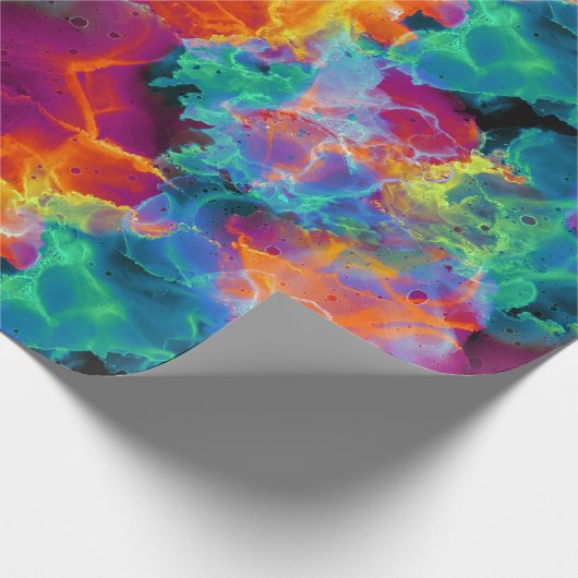 Abstracte Waterverf kleurrijke regenboog Cadeaupapier (Hoek)