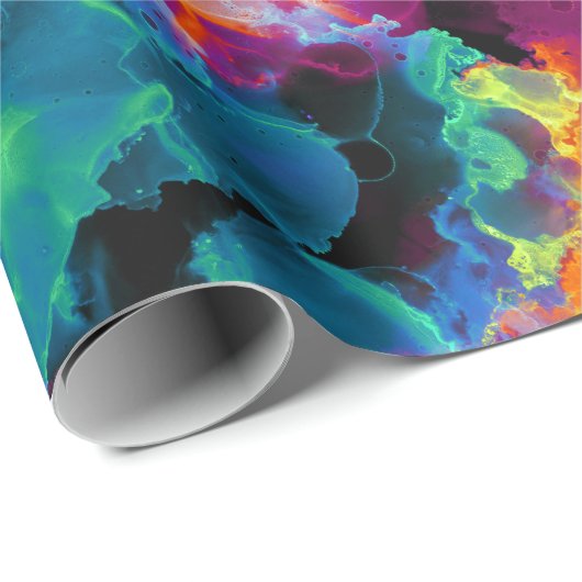 Abstracte Waterverf kleurrijke regenboog Cadeaupapier (Rol Hoek)