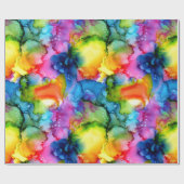 Abstracte Waterverf kleurrijke regenboog Cadeaupapier (Vlak)