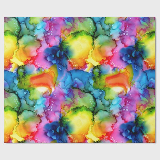 Abstracte Waterverf kleurrijke regenboog Cadeaupapier (Vlak)