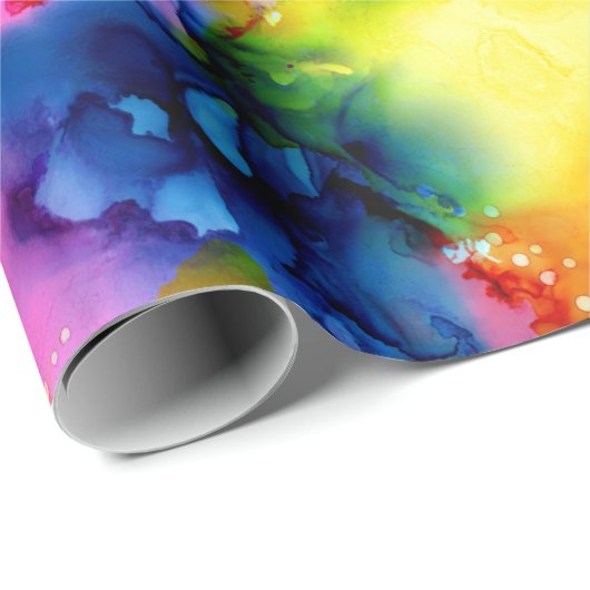 Abstracte Waterverf kleurrijke regenboog Cadeaupapier (Rol Hoek)