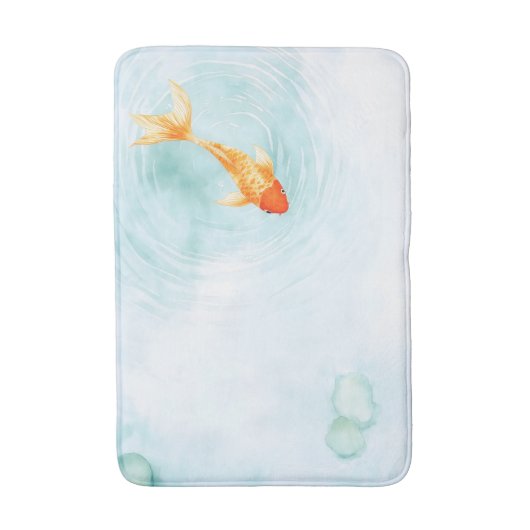 Abstracte Waterverf Koi Fish Serenity Badmat (Voorkant Verticaal)