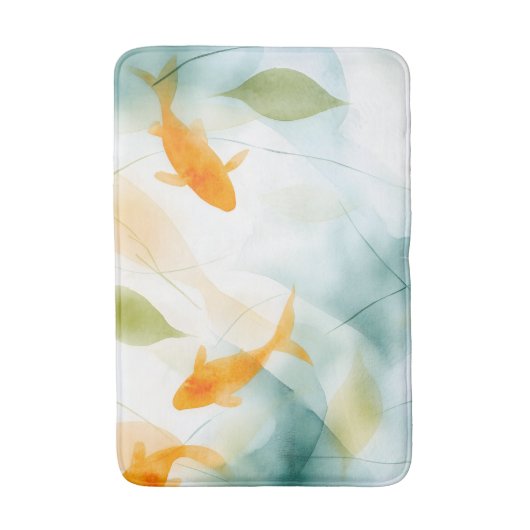 Abstracte Waterverf Koi Fish Serenity Badmat (Voorkant Verticaal)