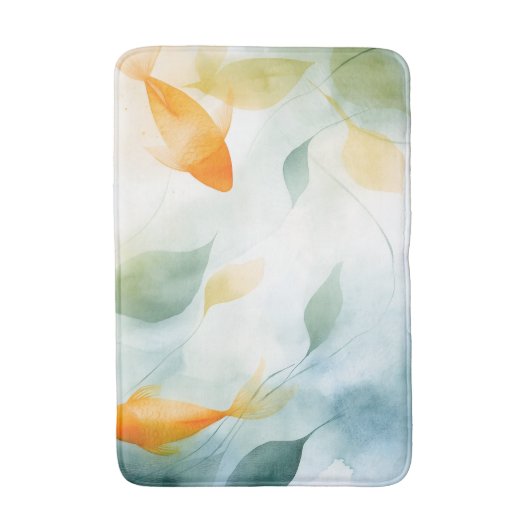 Abstracte Waterverf Koi Fish Serenity Badmat (Voorkant Verticaal)
