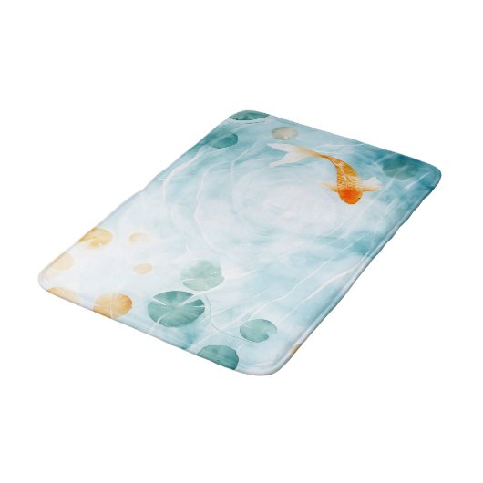 Abstracte Waterverf Koi Fish Serenity Badmat (Gekanteld)