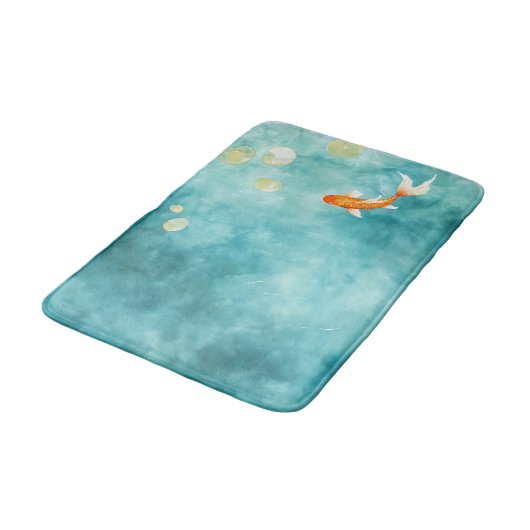 Abstracte Waterverf Koi Fish Serenity Badmat (Gekanteld)