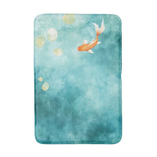 Abstracte Waterverf Koi Fish Serenity Badmat (Voorkant Verticaal)
