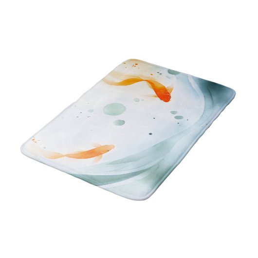 Abstracte Waterverf Koi Fish Serenity Badmat (Gekanteld)
